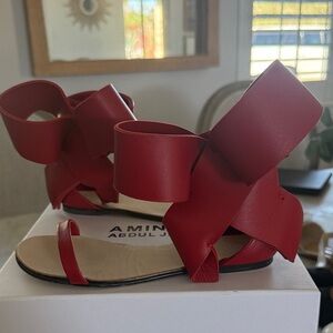 Stylish Red Kids Sandals by Aminah Abdul Jillil